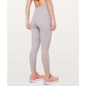 Lululemon Train Times 7/8 Pant Mesh Panel 25" Tight Leggings Dark Chrome Grey 4